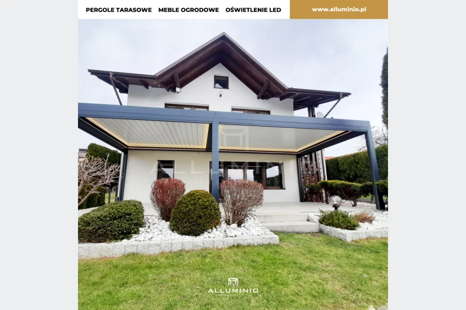 Nowoczesne pergole aluminiowe , zadaszenia tarasowe   /    Alluminio.pl    - zdjęcie 2