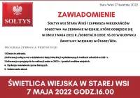 Zawiadomienie o zebraniu wiejskim w miejscowości Stara Wieś I - zdjęcie główne