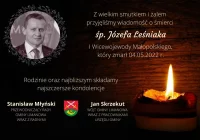 Kondolencje z powodu śmierci Józefa Leśniaka - I Wicewojewody Małopolskiego - zdjęcie główne