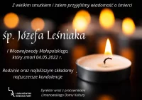 Kondolencje z powodu śmierci Józefa Leśniaka - I Wicewojewody Małopolskiego  - zdjęcie główne