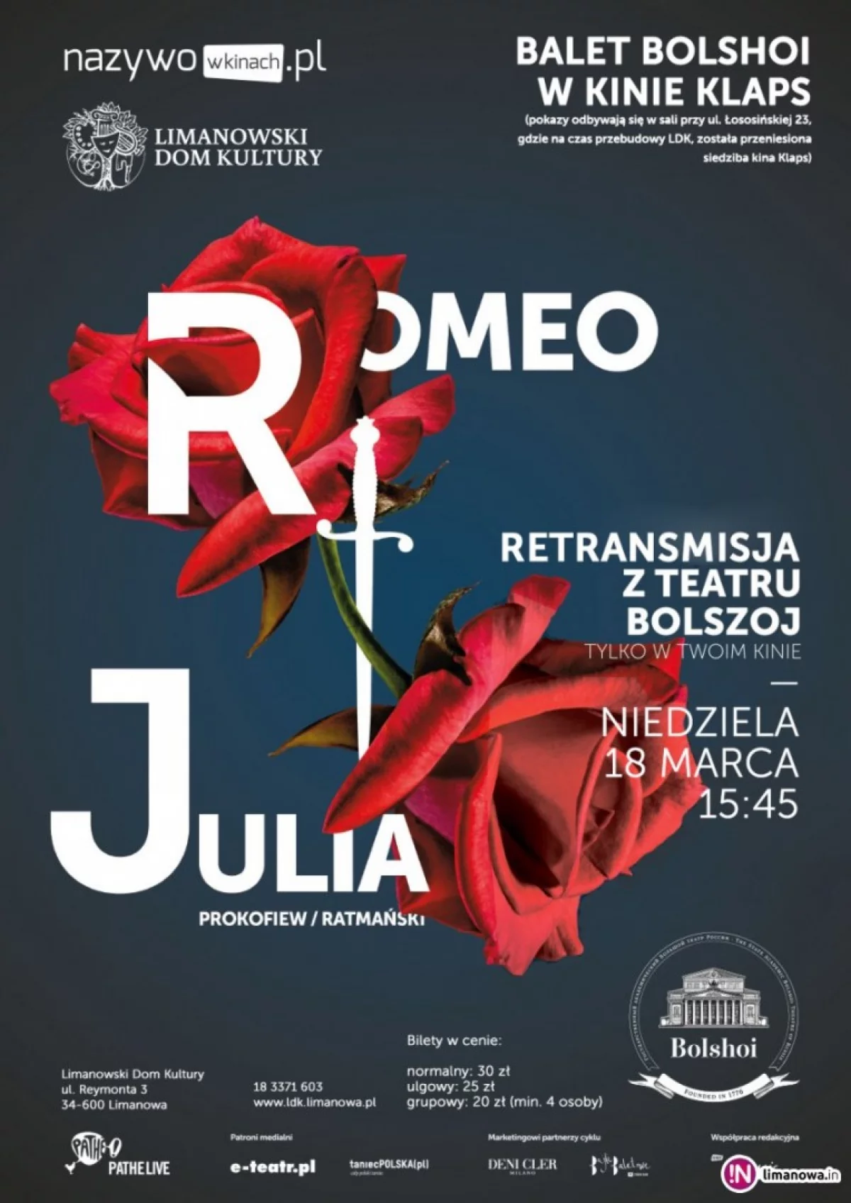 'Romeo i Julia' - 18 marca zapraszamy na retransmisję z Teatru Bolszoj w Moskwie