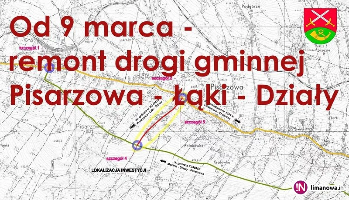 Od 9 marca remont drogi Pisarzowa- Łąki -Działy