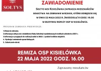 Zawiadomienie o zebraniu wiejskim w miejscowości Kisielówka - zdjęcie główne