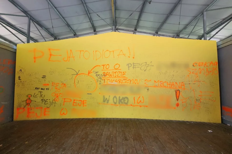 Zdewastowana muszla ma zostać odnowiona. Monitoring nagrał sprawców - zdjęcie 2