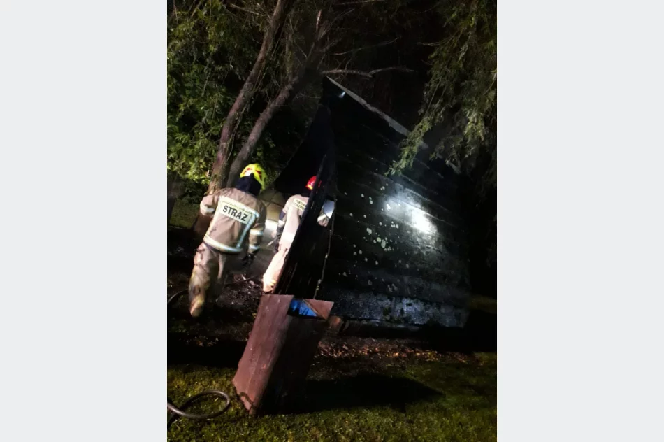 Drewniany domek dla dzieci stanął w płomieniach - zdjęcie 2