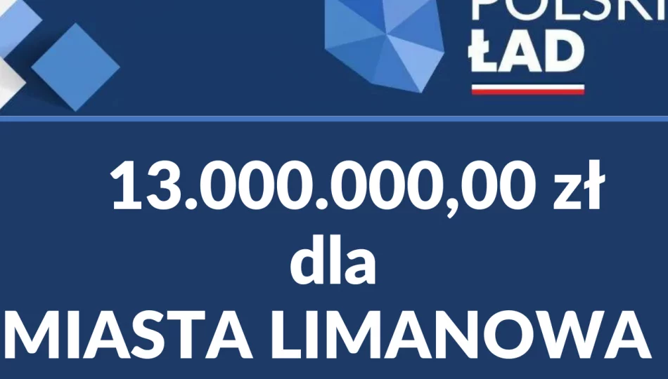 13 milionów złotych dla Miasta Limanowa w ramach drugiego naboru Funduszu Polski Ład - zdjęcie 1