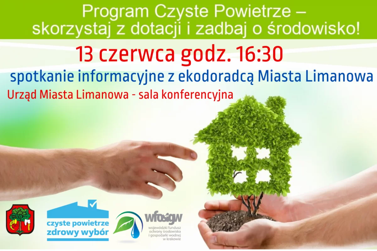 Spotkanie informacyjne dot. Programu „Czyste Powietrze” – Ekodoradca zaprasza mieszkańców 13 czerwca