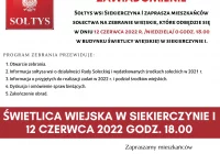 Zawiadomienie o zebraniu wiejskim w miejscowości Siekierczyna I - zdjęcie główne