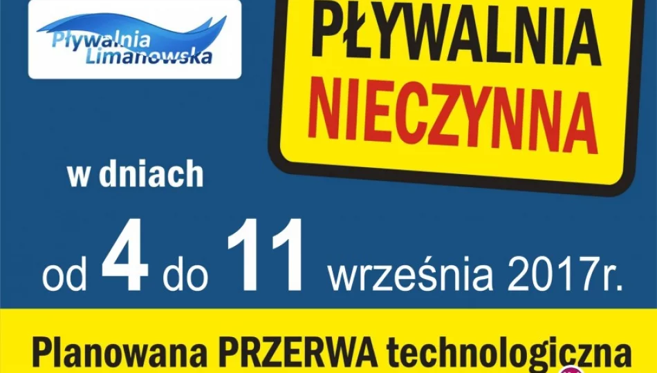 Przerwa technologiczna na Pływalni Limanowskiej - zdjęcie 1