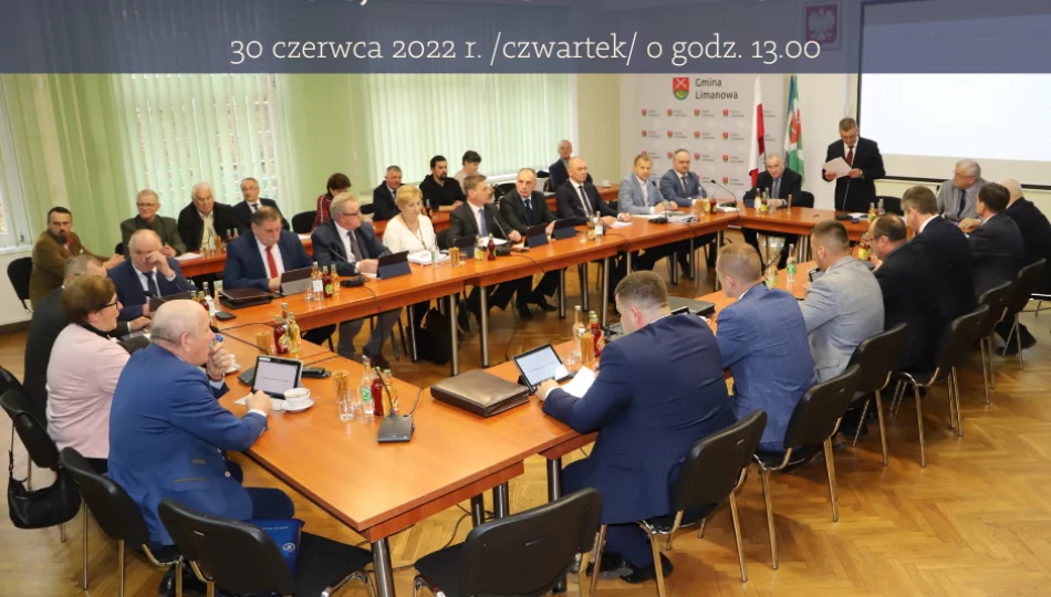Zaproszenie na XXV sesję Rady Gminy Limanowa - 30 czerwca 2022 - zdjęcie 1