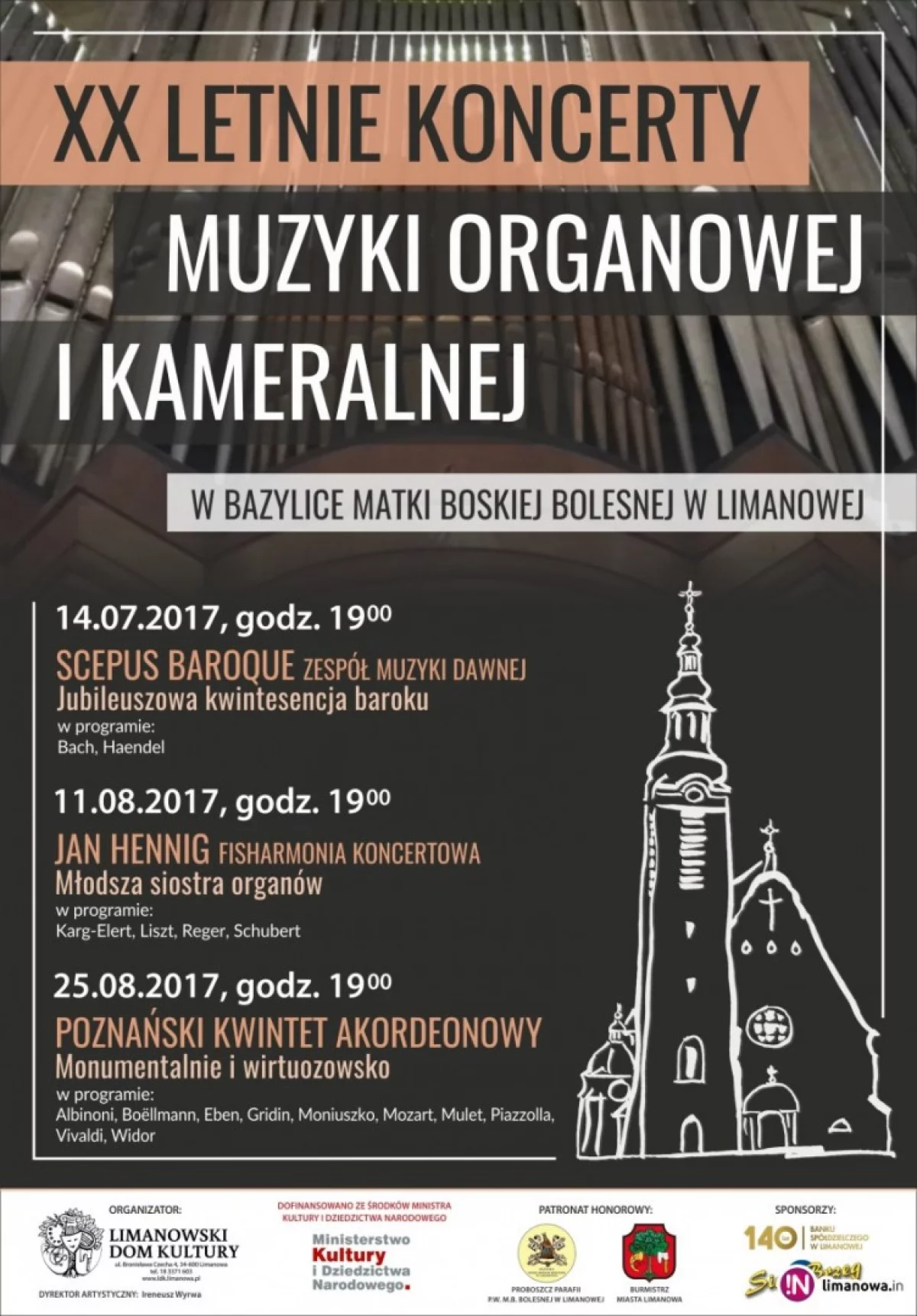 XX Letnie Koncerty Muzyki Organowej i Kameralnej - program