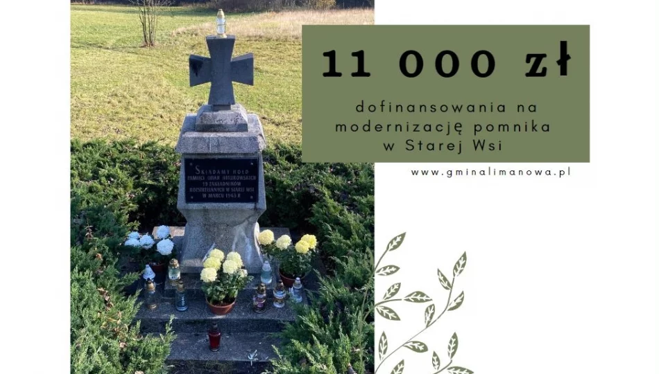 11 tysięcy dofinansowania na modernizację pomnika w Starej Wsi - zdjęcie 1