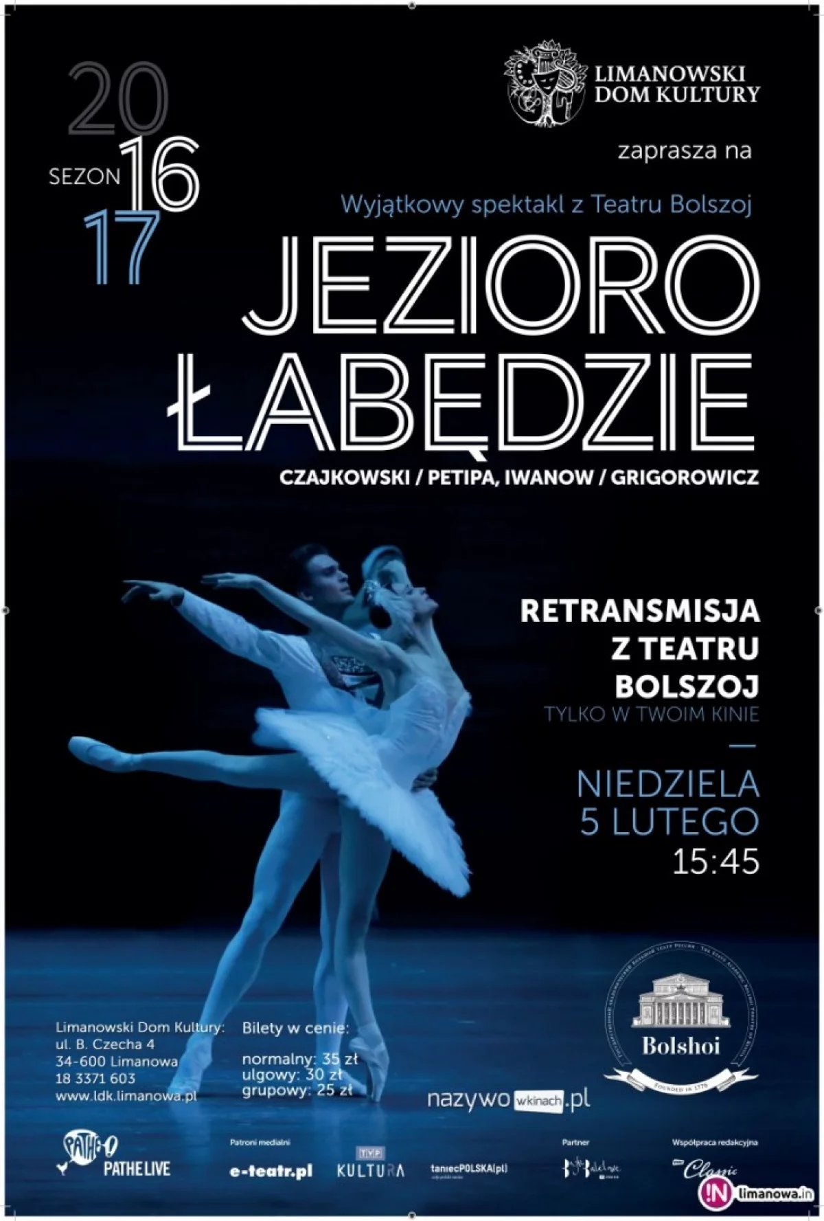 „JEZIORO ŁABĘDZIE” - 5 lutego zapraszamy na kolejny spektakl z Teatru Bolszoj!