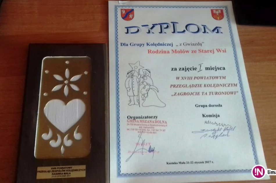 Czołowe miejsca grup kolędniczych z Gminy Limanowa na Powiatowym Kolędowaniu w Kasince Małej - zdjęcie 2