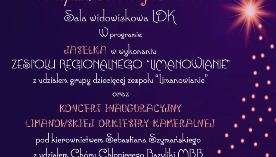 „HEJ KOLĘDA” - koncert kolęd i pastorałek, w sobotę 14 stycznia w Limanowskim Domu Kultury - zdjęcie 1