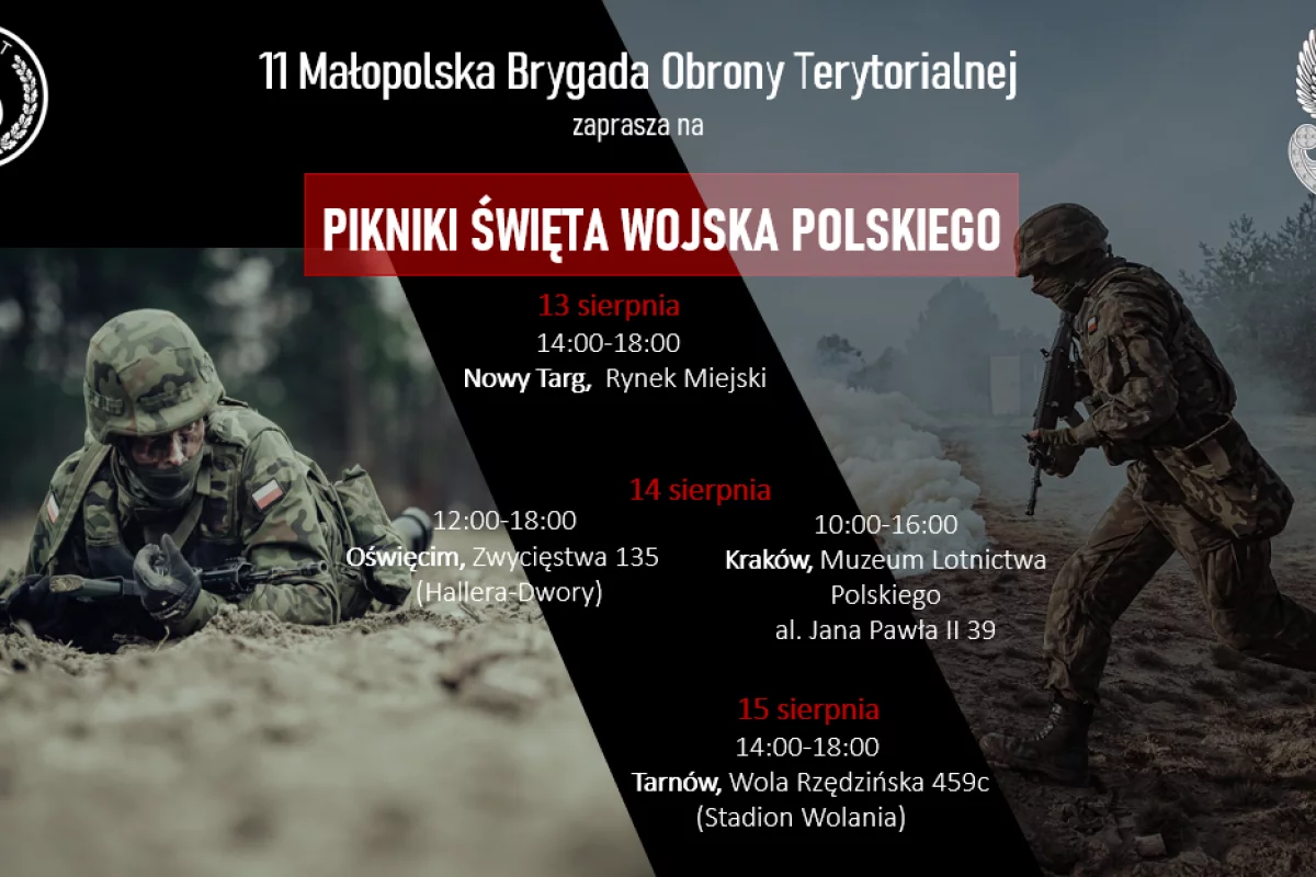 11 Małopolska Brygada Obrony Terytorialnej zaprasza na pikniki w ramach akcji #WEEKEND Z WOJSKIEM