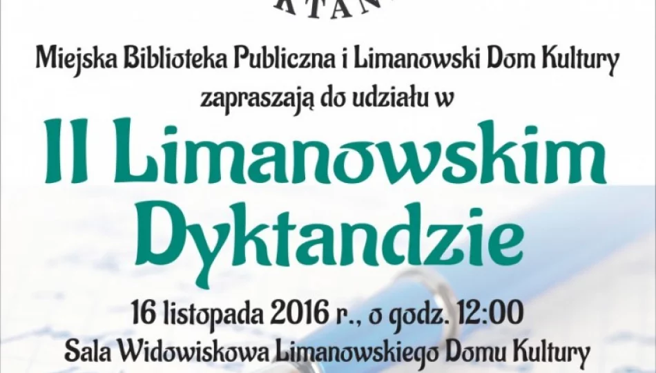 II Limanowskie Dyktando ogłoszone! - zdjęcie 1