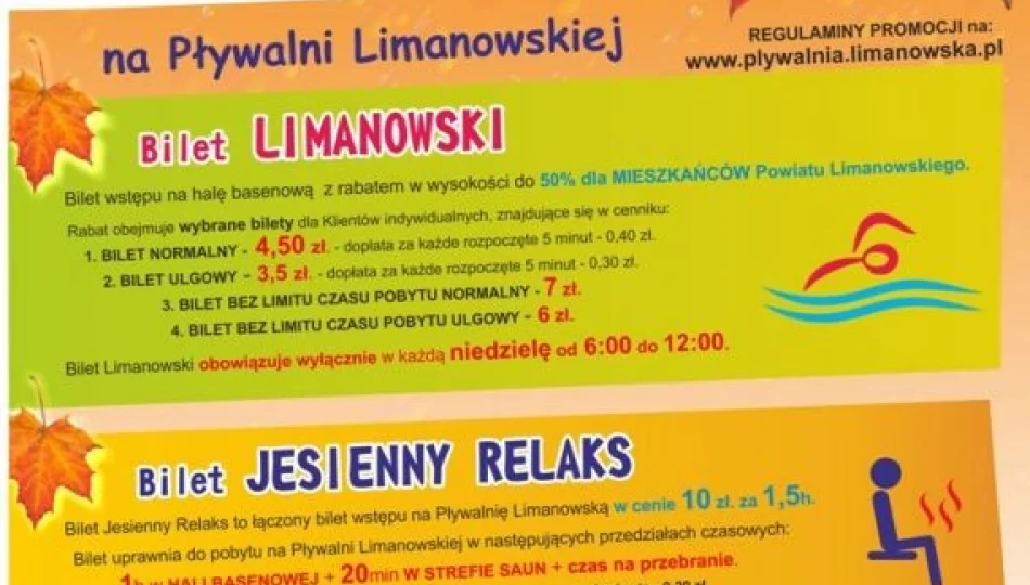 Jesienna ramówka promocyjna na Limanowskiej Pływalni! - zdjęcie 1