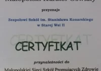 Zespół Szkół w Starej Wsi II z certyfikatem Szkoły Promującej Zdrowie - zdjęcie główne