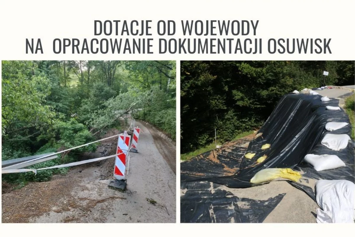 Stabilizacja osuwisk – dotacja dla Miasta na wykonanie dokumentacji: budowlanej osuwiska przy ul. Paderewskiego oraz geologicznej osuwiska przy ul. Bystrej