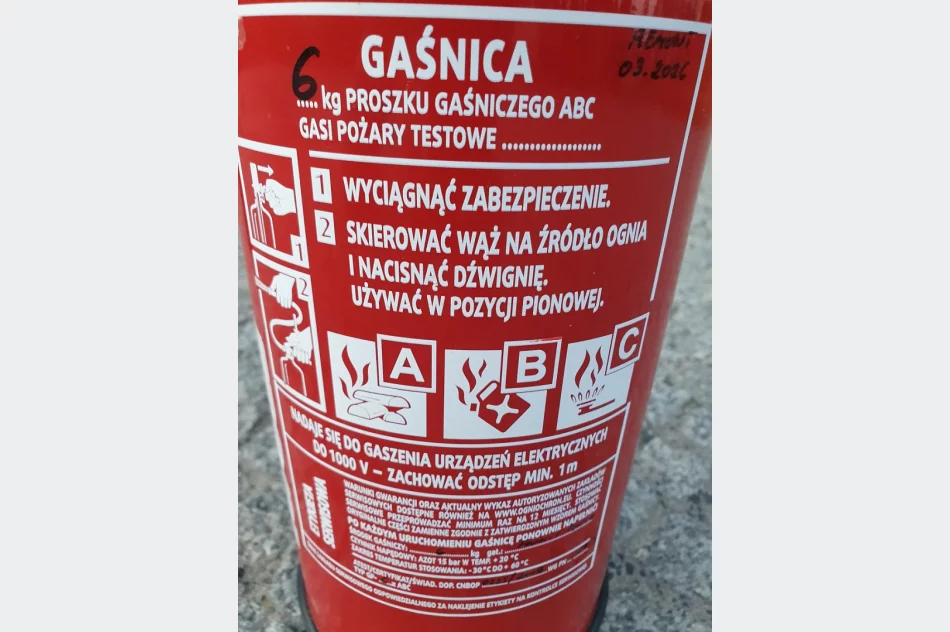 Duża SOLIDNA gaśnica ABC 6kg stan idealny - aktualny przegląd. - zdjęcie 3