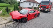 Rozbił Audi na ogrodzeniu - zdjęcie 4