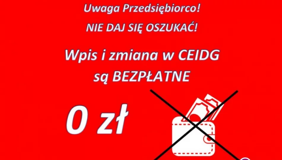 Wpis do CEIDG jest bezpłatny - zdjęcie 1