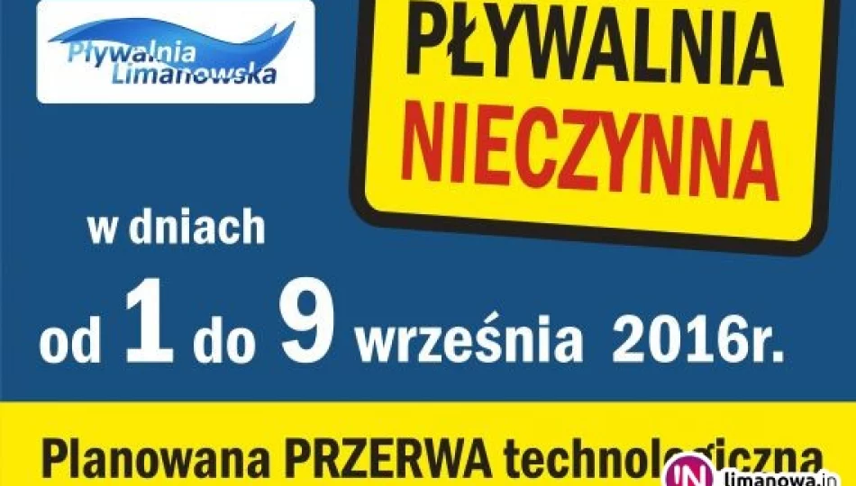 Nastąpi przerwa technologiczna na Pływalni Limanowskiej - zdjęcie 1