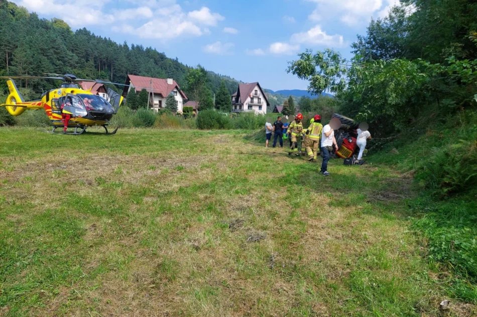 Mężczyzna przygnieciony przez ciągnik, wezwano LPR - zdjęcie 2