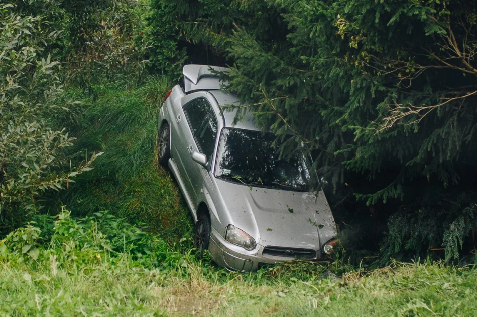 Subaru wypadło z drogi - zdjęcie 2