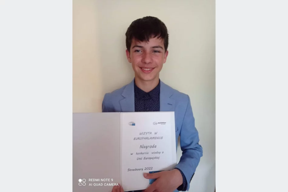 Uczeń Szkoły Podstawowej nr 2 w Limanowej Kacper Antkiewicz w Strasburgu - zdjęcie 4