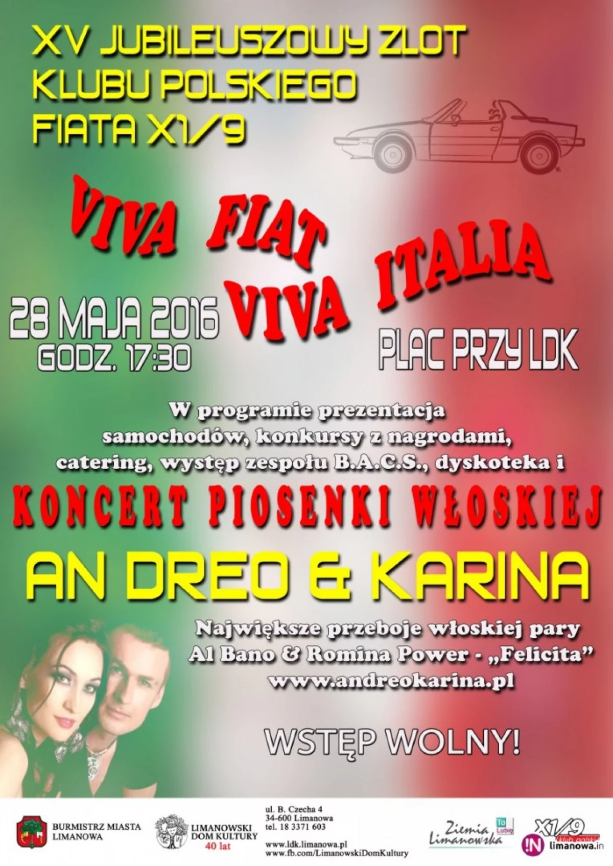Zlot Klubu Polskiego Fiata X1/9 i wieczór włoski w sobotę pod LDK