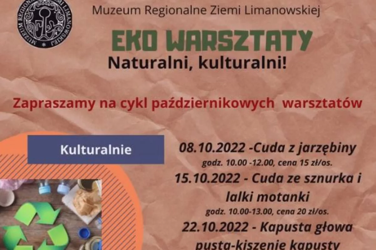 Na październikowy cykl EKO WARSZTATÓW zaprasza Muzeum Regionalne Ziemi Limanowskiej