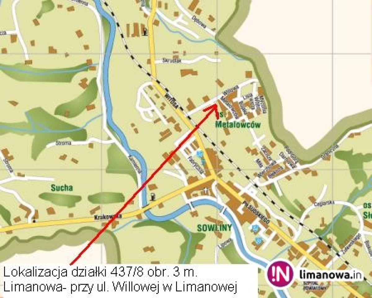 I przetarg na sprzedaż działki 437/8 obr 3 m. Limanowa ul. Willowa