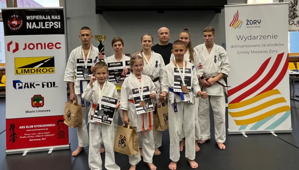 Udany początek sezonu karateków ARS Limanowa JONIEC Team – 6 medali wywalczonych na SARI CUP w Żorach - zdjęcie 1