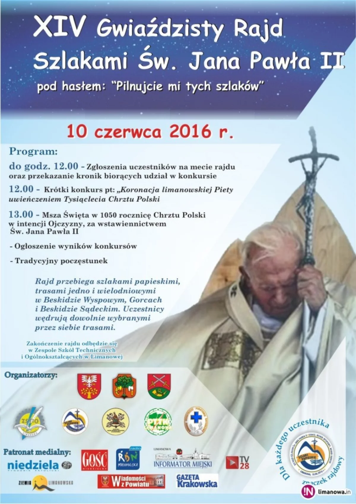 Zapraszamy do udziału w XIV Gwiaździstym Rajdzie Szlakami Świętego Jana Pawła II