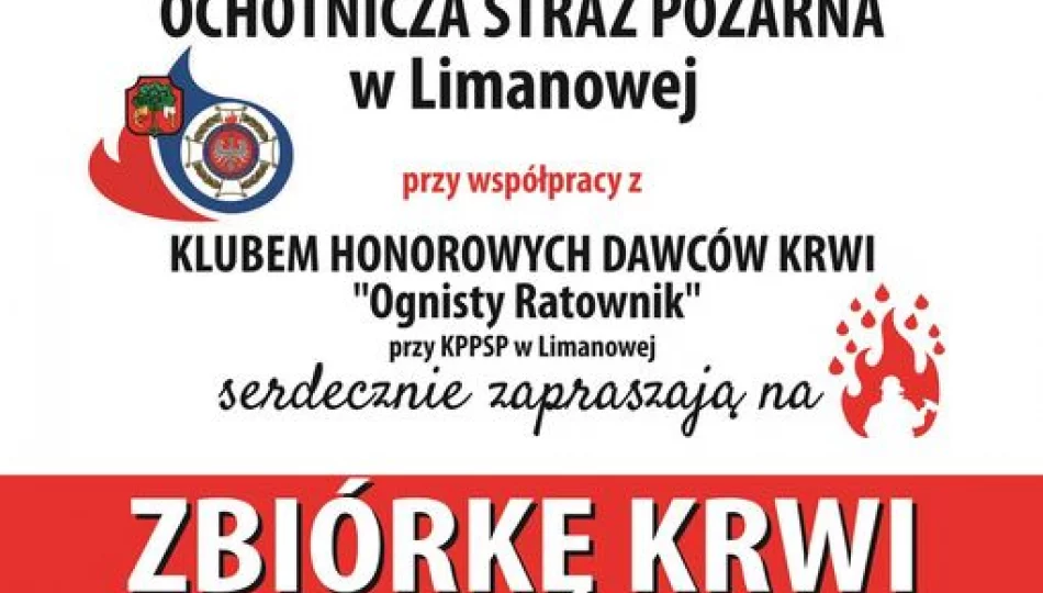 9 października w remizie OSP Limanowa odbędzie się zbiórka krwi - zdjęcie 1