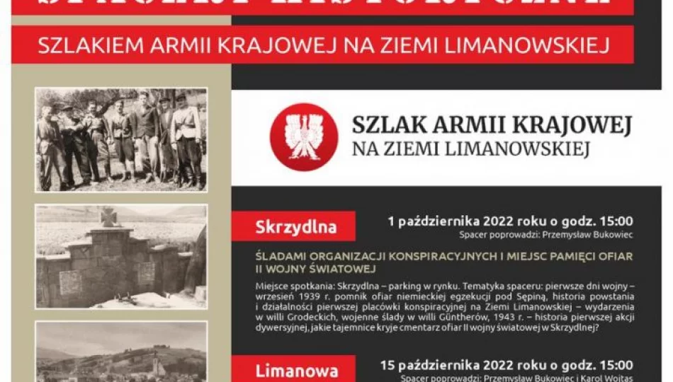 15 października odbędzie się w Limanowej spacer historyczny o tematyce Szlaku Armii Krajowej na Ziemi Limanowskiej - zdjęcie 1