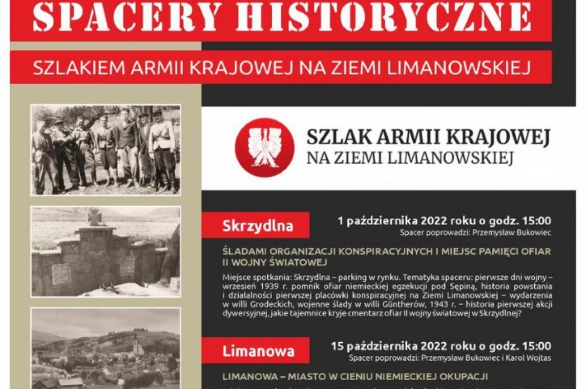 15 października odbędzie się w Limanowej spacer historyczny o tematyce Szlaku Armii Krajowej na Ziemi Limanowskiej