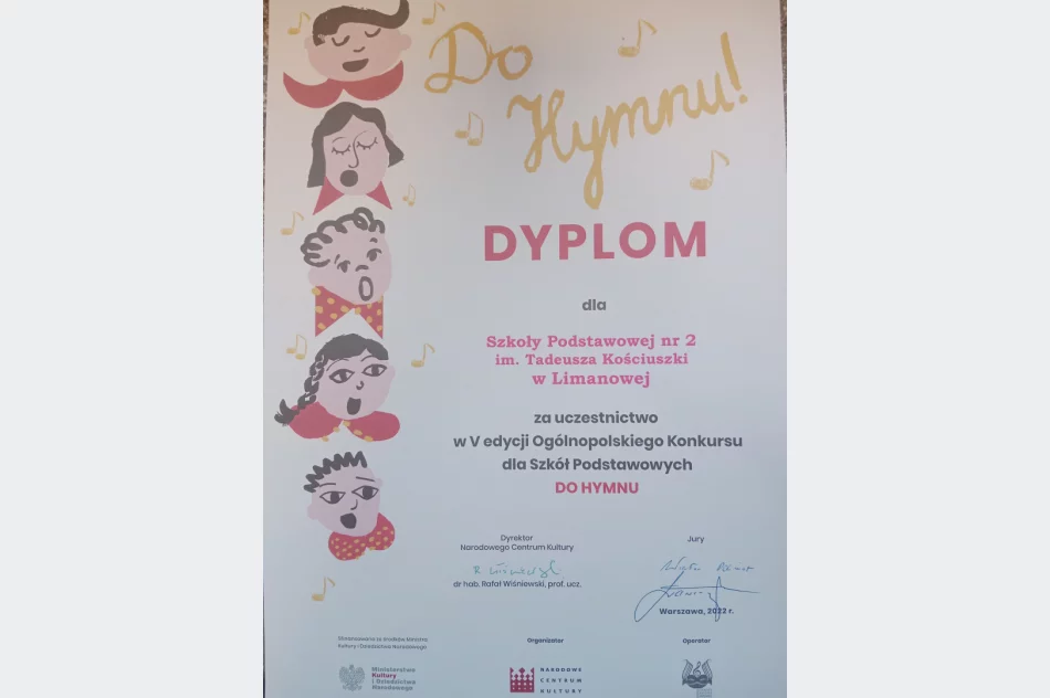 Szkoła Podstawowa nr 2 w Limanowej uczestnikiem V edycji konkursu ,,Do Hymnu” - zdjęcie 3