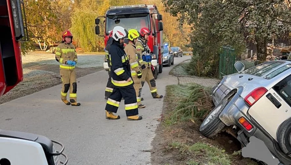 Samochód wypadł z drogi - zdjęcie 1