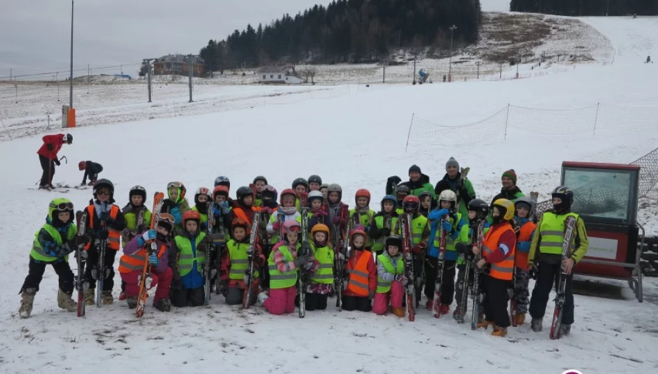 Narciarz na nartach z góry pomyka … - zdjęcie 1