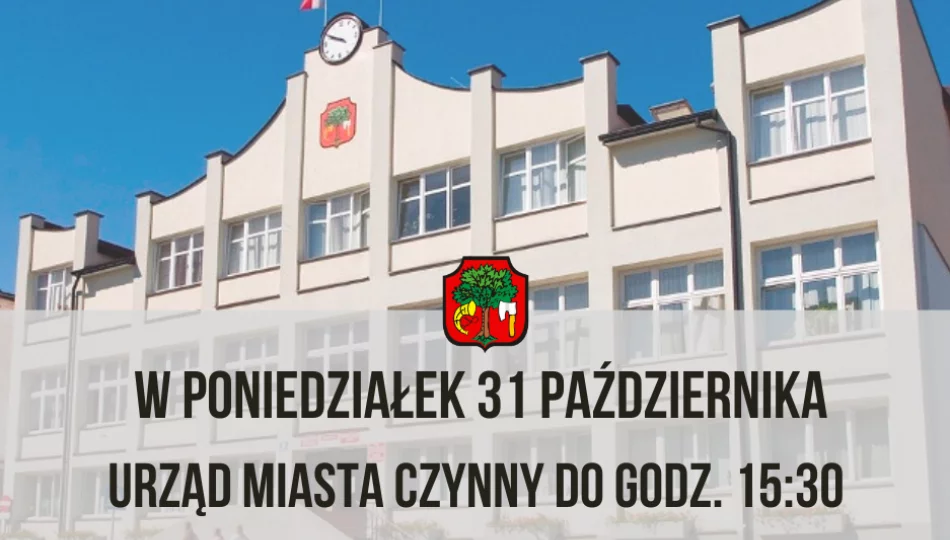 31 października Urząd Miasta Limanowa czynny do godz.15:30 - zdjęcie 1