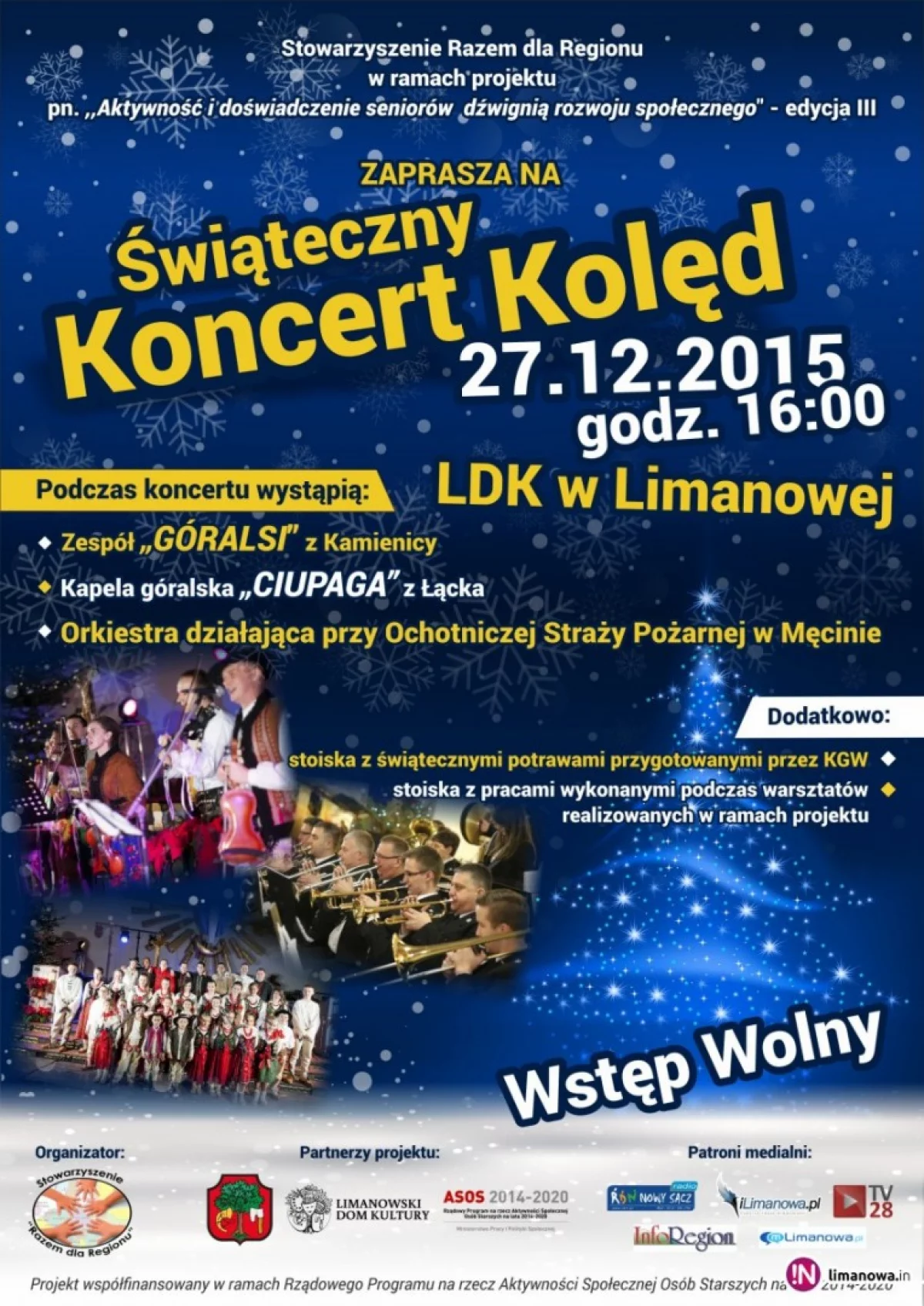 Zapraszamy na Świąteczny Koncert Kolęd w dn. 27.12.2015r.