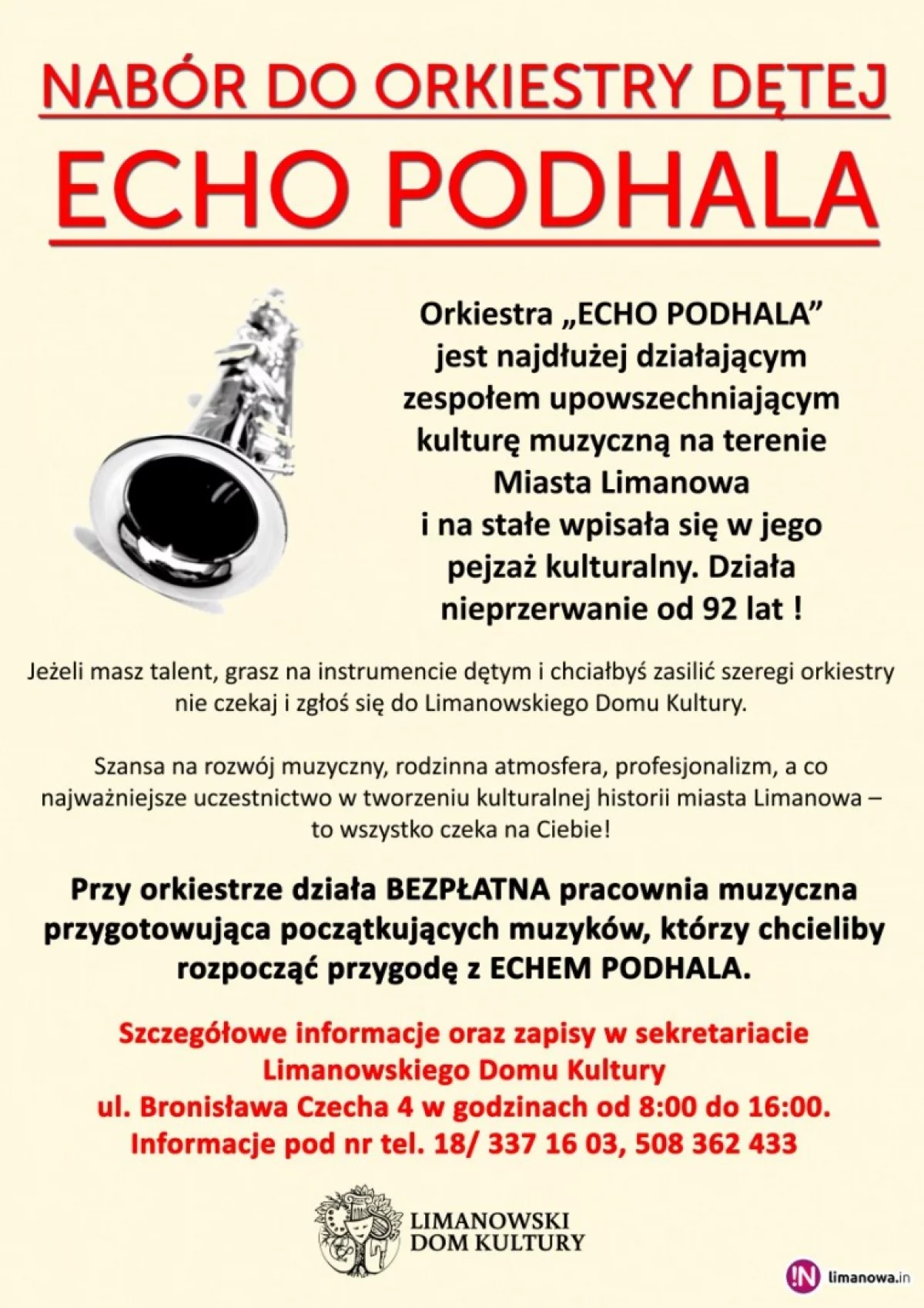 Nabór do orkiestry dętej Echo Podhala