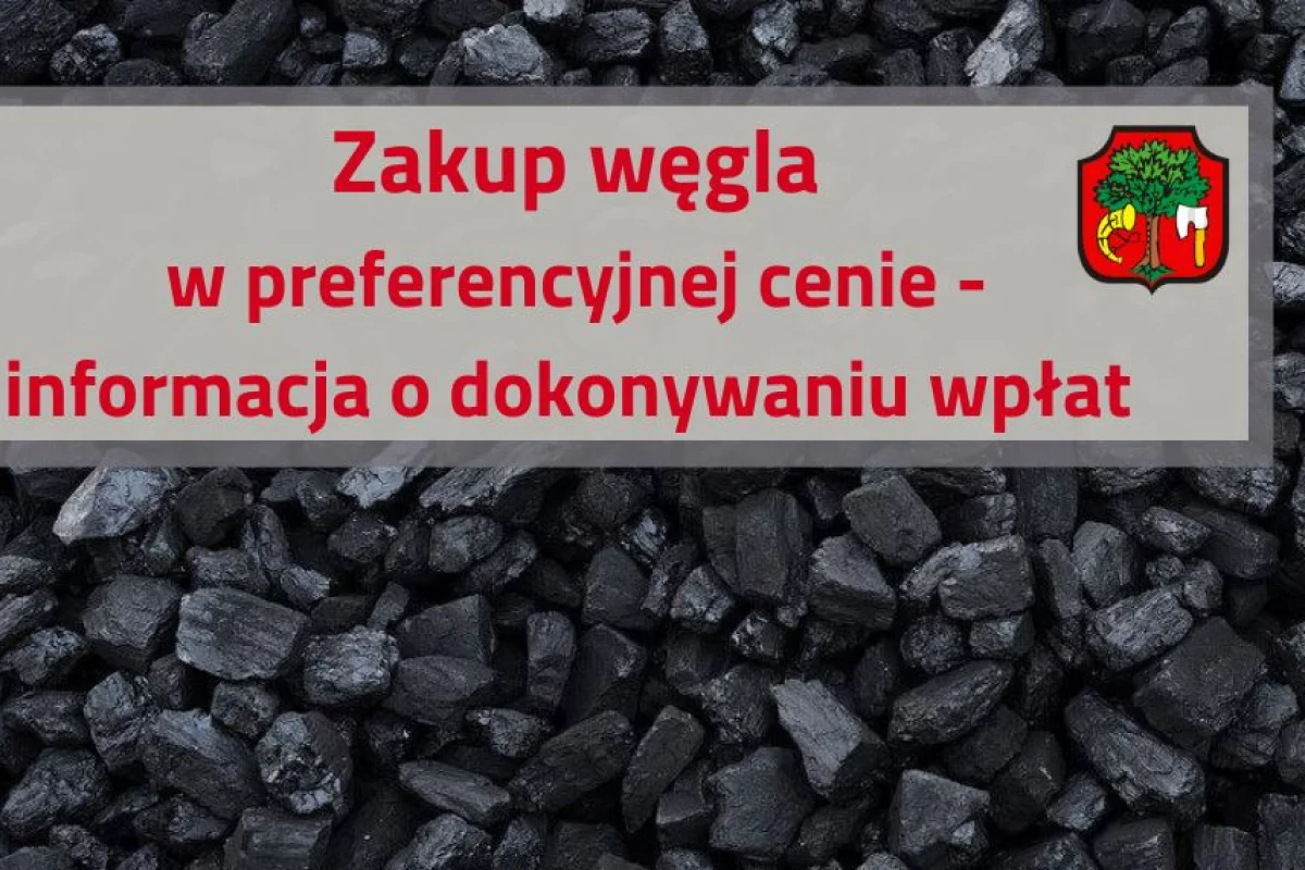 Zakup węgla w preferencyjnej cenie od Miasta Limanowa – informacja dla mieszkańców o dokonywaniu wpłat