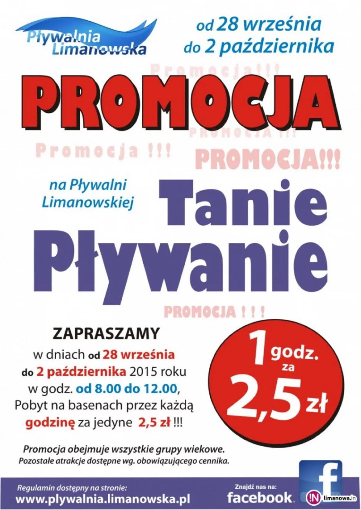 Od poniedziałku rusza - Tanie Pływanie na Pływalni Limanowskiej