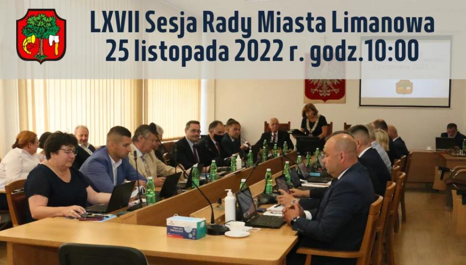 Sesja Rady Miasta Limanowa – 25 listopada godz.10:00 - zdjęcie 1