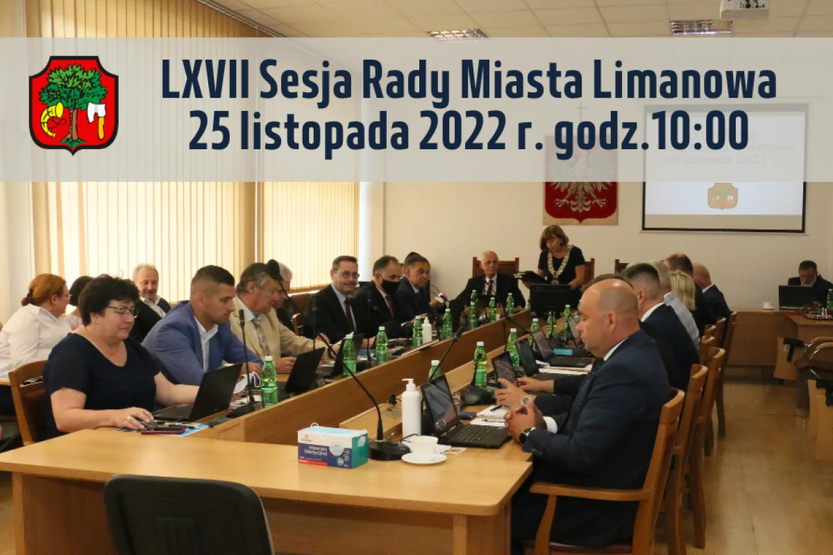 Sesja Rady Miasta Limanowa – 25 listopada godz.10:00