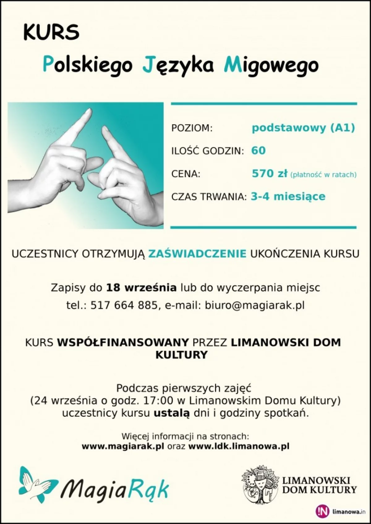 Kurs Polskiego Języka Migowego w Limanowskim Domu Kultury